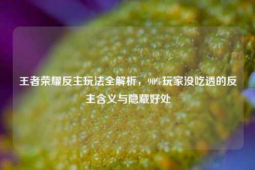 王者荣耀反主玩法全解析，90%玩家没吃透的反主含义与隐藏好处