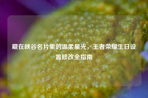 藏在峡谷名片里的温柔星光,王者荣耀生日设置修改全指南