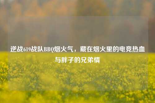 逆战619战队BBQ烟火气，藏在烟火里的电竞热血与胖子的兄弟情