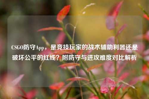 CSGO防守App,是竞技玩家的战术辅助利器还是破坏公平的红线?附防守与进攻难度对比解析