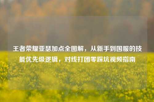 王者荣耀亚瑟加点全图解,从新手到国服的技能优先级逻辑,对线打团零踩坑视频指南