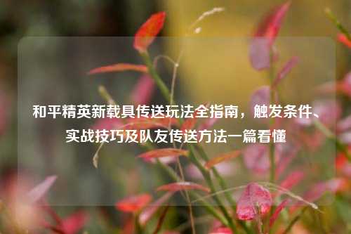 和平精英新载具传送玩法全指南,触发条件、实战技巧及队友传送方法一篇看懂