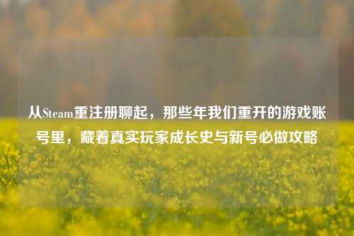 从Steam重注册聊起，那些年我们重开的游戏账号里，藏着真实玩家成长史与新号必做攻略