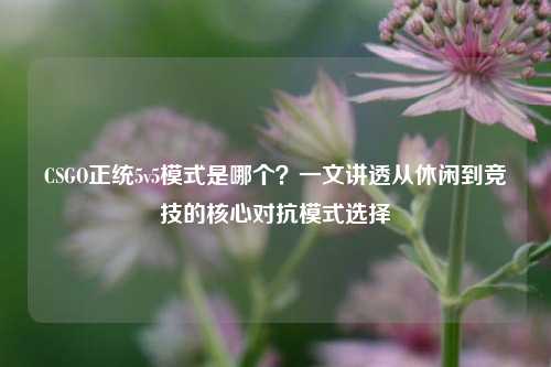 CSGO正统5v5模式是哪个？一文讲透从休闲到竞技的核心对抗模式选择