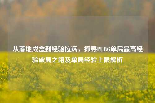 从落地成盒到经验拉满,探寻PUBG单局最高经验破局之路及单局经验上限解析