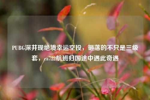 PUBG深井现绝境幸运空投,砸落的不只是三级套,ca722航班归国途中遇此奇遇