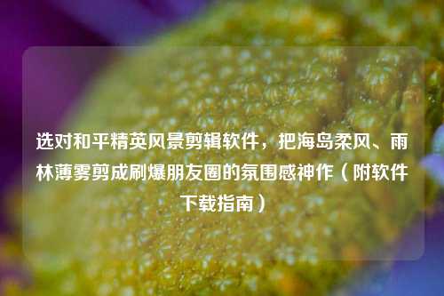 选对和平精英风景剪辑软件,把海岛柔风、雨林薄雾剪成刷爆朋友圈的氛围感神作(附软件下载指南)