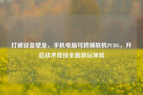 打破设备壁垒，手机电脑可跨端联机PUBG，开启战术竞技全新游玩体验