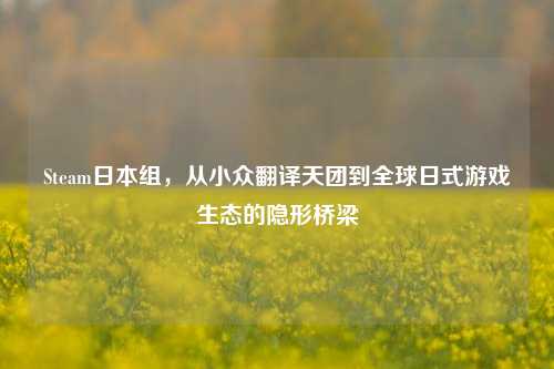 Steam日本组,从小众翻译天团到全球日式游戏生态的隐形桥梁