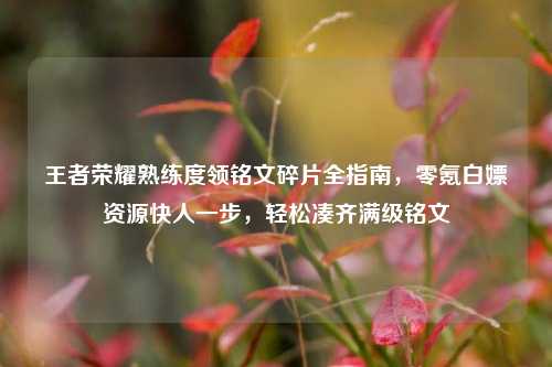 王者荣耀熟练度领铭文碎片全指南,零氪白嫖资源快人一步,轻松凑齐满级铭文