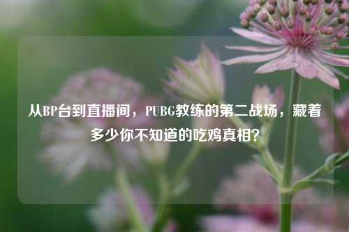 从BP台到直播间，PUBG教练的第二战场，藏着多少你不知道的吃鸡真相？
