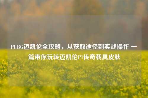 PUBG迈凯伦全攻略,从获取途径到实战操作 一篇带你玩转迈凯伦P1传奇载具皮肤
