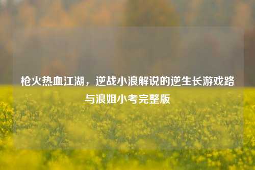 枪火热血江湖,逆战小浪解说的逆生长游戏路与浪姐小考完整版