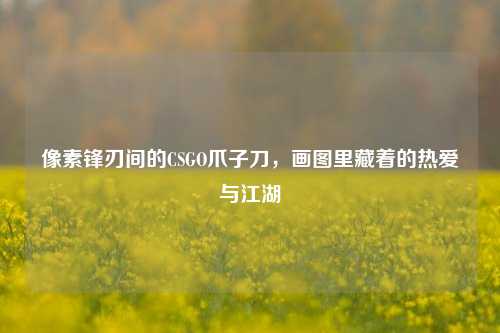 像素锋刃间的CSGO爪子刀，画图里藏着的热爱与江湖