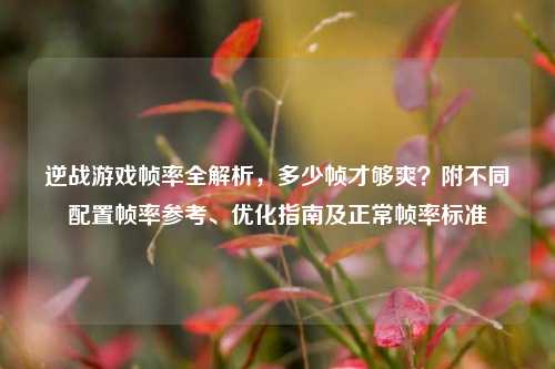 逆战游戏帧率全解析，多少帧才够爽？附不同配置帧率参考、优化指南及正常帧率标准