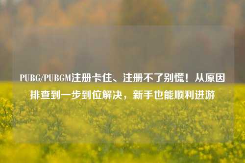 PUBG/PUBGM注册卡住、注册不了别慌！从原因排查到一步到位解决，新手也能顺利进游