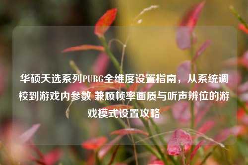 华硕天选系列PUBG全维度设置指南,从系统调校到游戏内参数 兼顾帧率画质与听声辨位的游戏模式设置攻略