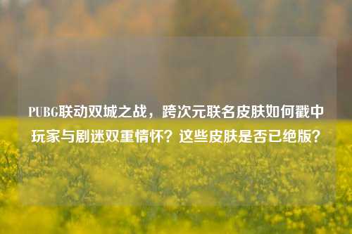 PUBG联动双城之战，跨次元联名皮肤如何戳中玩家与剧迷双重情怀？这些皮肤是否已绝版？