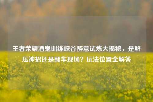 王者荣耀酒鬼训练峡谷醉意试炼大揭秘，是解压神招还是翻车现场？玩法位置全解答