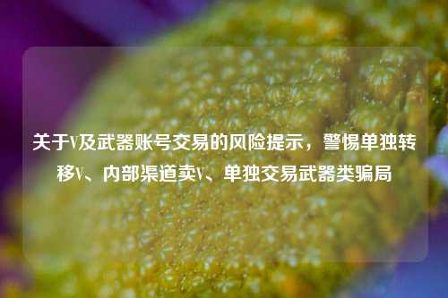 关于V及武器账号交易的风险提示,警惕单独转移V、内部渠道卖V、单独交易武器类骗局