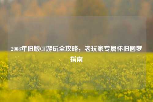 2008年旧版CF游玩全攻略，老玩家专属怀旧圆梦指南