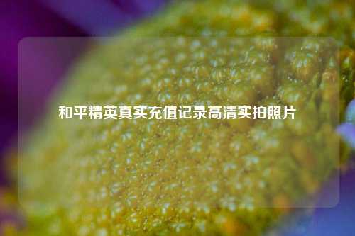 和平精英真实充值记录高清实拍照片
