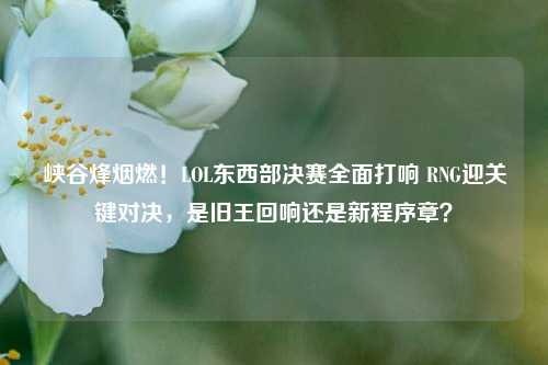 峡谷烽烟燃！LOL东西部决赛全面打响 RNG迎关键对决，是旧王回响还是新程序章？
