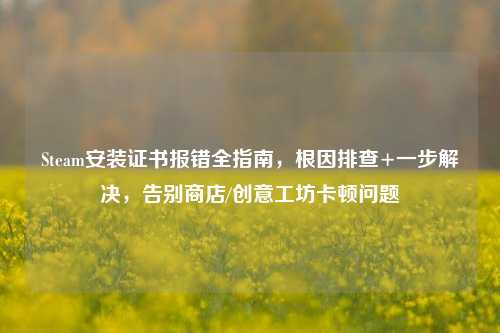Steam安装证书报错全指南，根因排查+一步解决，告别商店/创意工坊卡顿问题