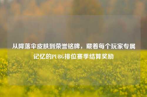 从降落伞皮肤到荣誉铭牌,藏着每个玩家专属记忆的PUBG排位赛季结算奖励