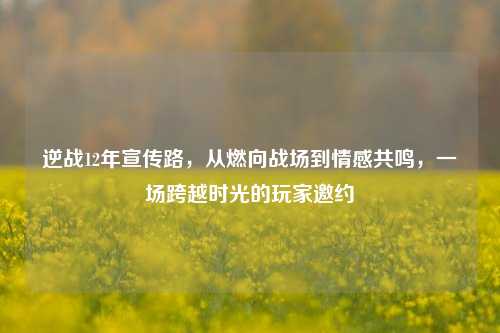 逆战12年宣传路,从燃向战场到情感共鸣,一场跨越时光的玩家邀约