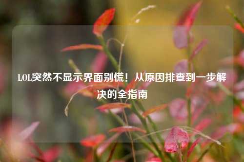 LOL突然不显示界面别慌!从原因排查到一步解决的全指南