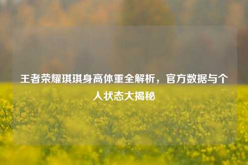 王者荣耀琪琪身高体重全解析,官方数据与个人状态大揭秘