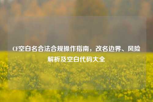 CF空白名合法合规操作指南，改名边界、风险解析及空白代码大全