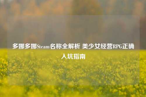 多娜多娜Steam名称全解析 美少女经营RPG正确入坑指南