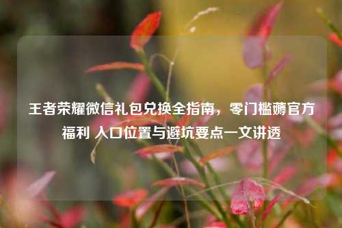 王者荣耀微信礼包兑换全指南,零门槛薅官方福利 入口位置与避坑要点一文讲透
