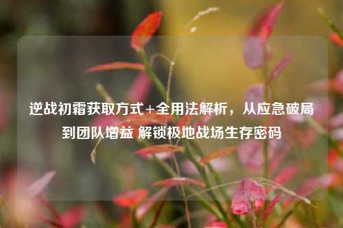 逆战初霜获取方式+全用法解析,从应急破局到团队增益 解锁极地战场生存密码