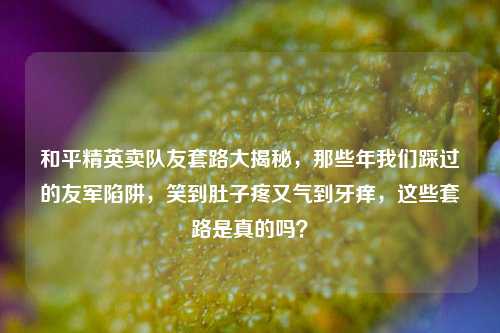 和平精英卖队友套路大揭秘,那些年我们踩过的友军陷阱,笑到肚子疼又气到牙痒,这些套路是真的吗?