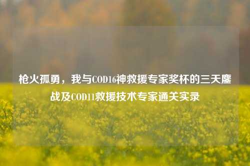 枪火孤勇，我与COD16神救援专家奖杯的三天鏖战及COD11救援技术专家通关实录