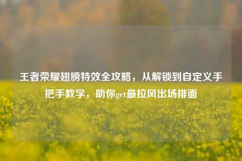 王者荣耀翅膀特效全攻略，从解锁到自定义手把手教学，助你get最拉风出场排面