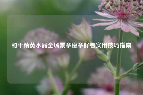 和平精英水晶全场景拿稳拿好看实用技巧指南
