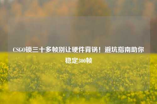 CSGO锁三十多帧别让硬件背锅！避坑指南助你稳定300帧