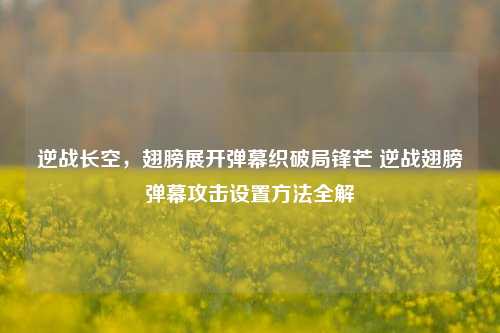 逆战长空,翅膀展开弹幕织破局锋芒 逆战翅膀弹幕攻击设置方法全解