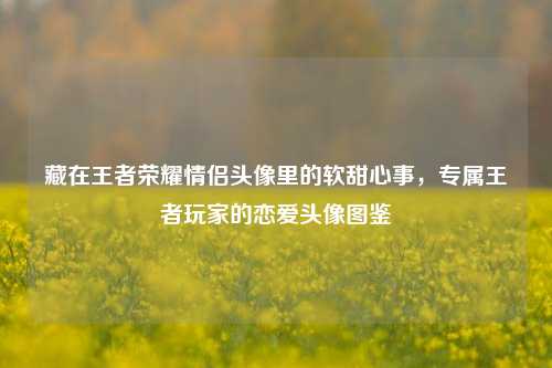 藏在王者荣耀情侣头像里的软甜心事,专属王者玩家的恋爱头像图鉴