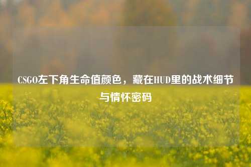 CSGO左下角生命值颜色，藏在HUD里的战术细节与情怀密码
