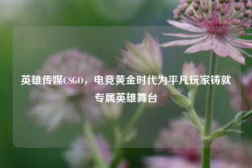 英雄传媒CSGO，电竞黄金时代为平凡玩家铸就专属英雄舞台