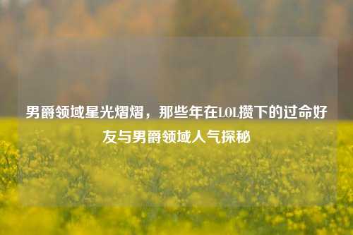 男爵领域星光熠熠,那些年在LOL攒下的过命好友与男爵领域人气探秘