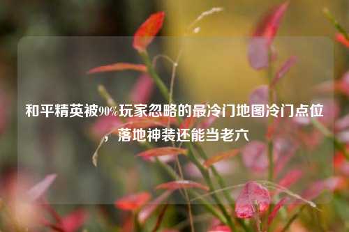 和平精英被90%玩家忽略的最冷门地图冷门点位,落地神装还能当老六
