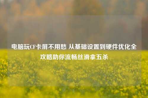 电脑玩CF卡屏不用愁 从基础设置到硬件优化全攻略助你流畅丝滑拿五杀
