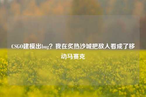CSGO建模出bug？我在炙热沙城把敌人看成了移动马赛克