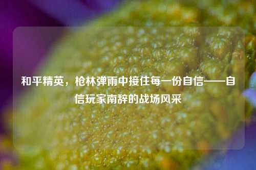 和平精英，枪林弹雨中接住每一份自信——自信玩家南辞的战场风采